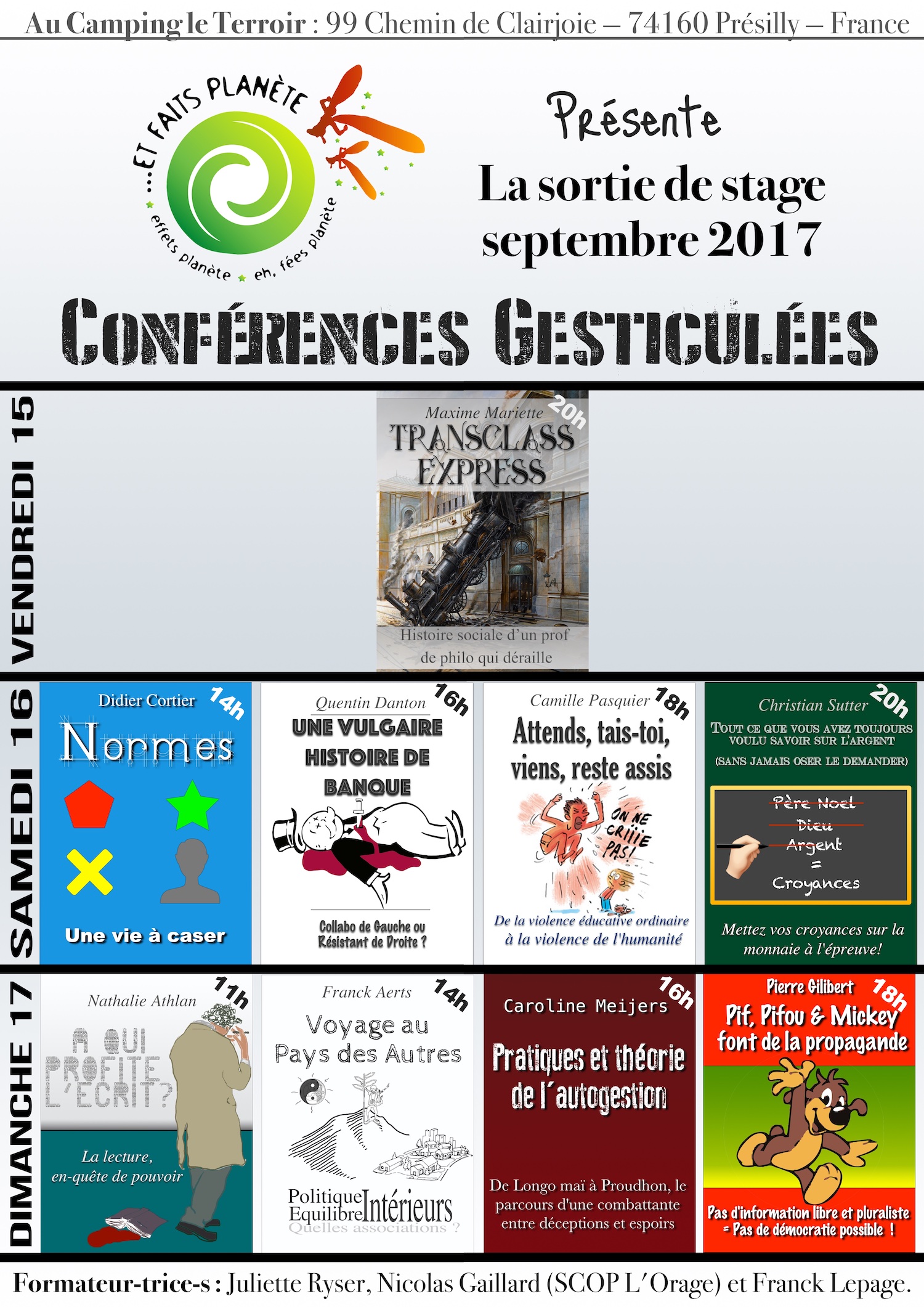 Conférences gesticulées à la Maison de Quartier de la Jonction Genève